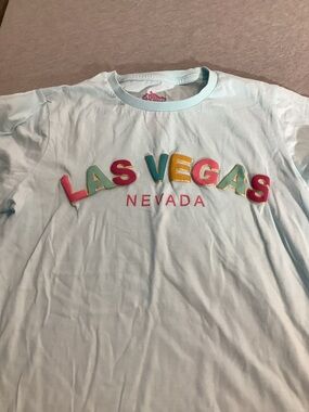 Las Vegas Nevada Light Blue Pastel Ladies Graphic Tee
